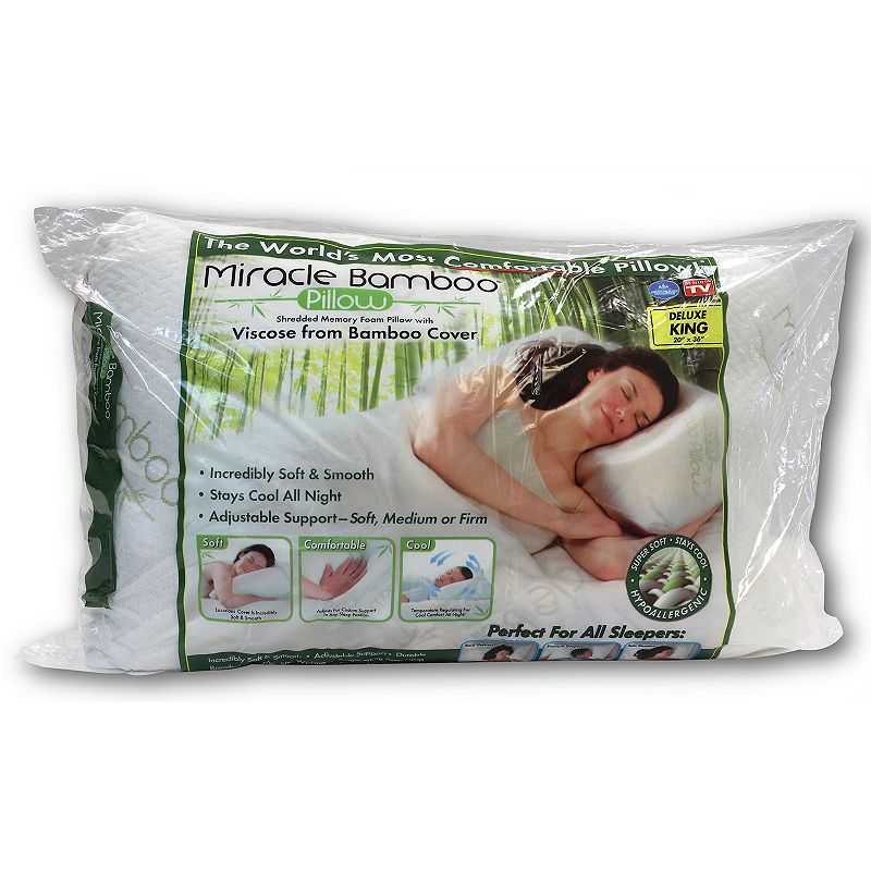 Miracle Bamboo 3-in-1 Pillow - Made with Viscose from Bamboo, White, Standard