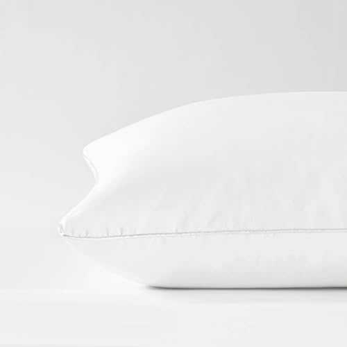 Saatva Down Alternative Pillow - Hypoallergenic Pillow with Plush & Airy Feel - Breathable Organic Cotton Cover - Lofty Microdenier Down Alternative - Queen (28"x16"), 1 Pack