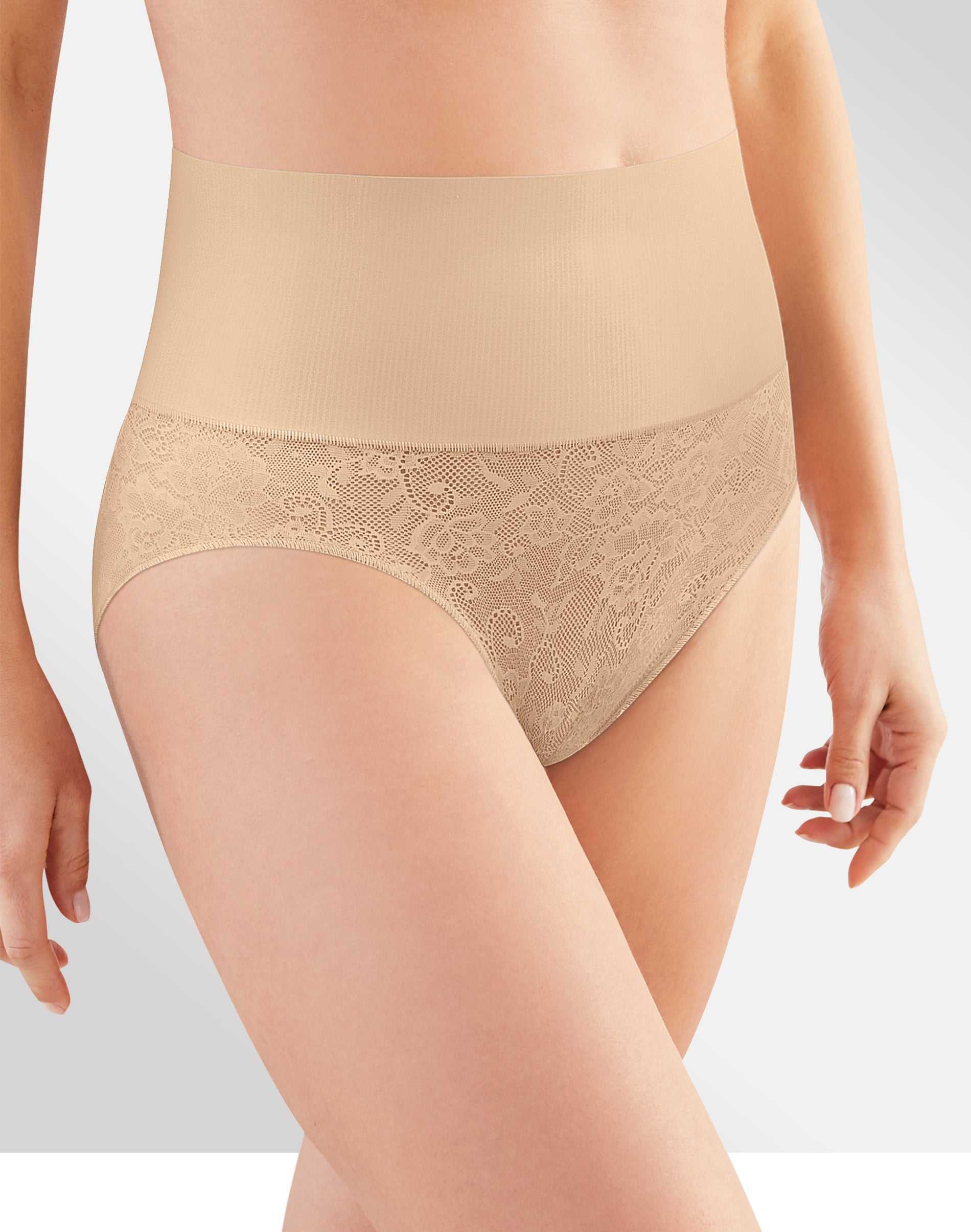 Mesh Shapewear Panty for Women - Nude High-Waisted With