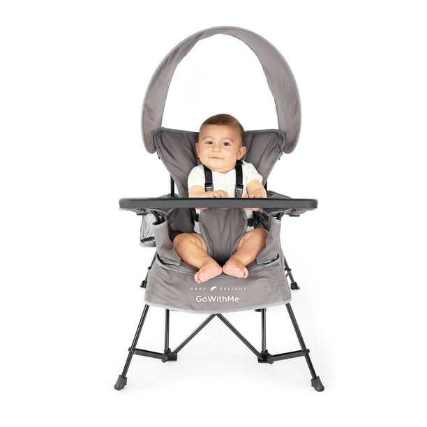 Baby Delight Go With Me Jubilee Deluxe Portable Chair, Removable Canopy, Gray