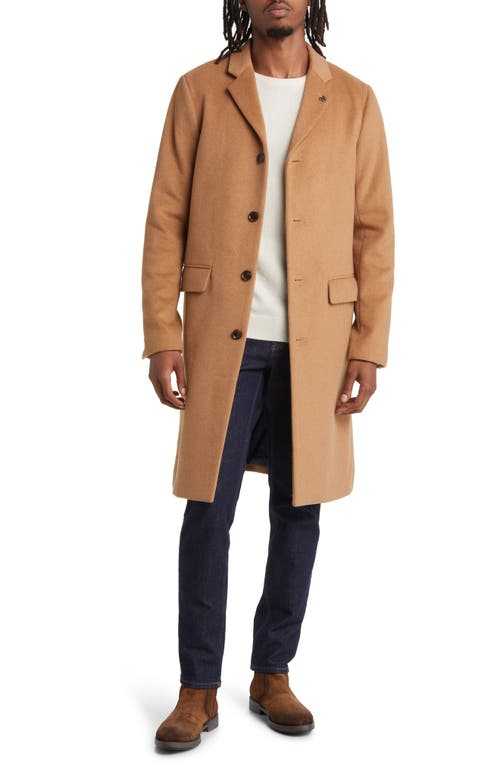 Scotch & Soda Classic Recycled Polyester & Wool Overcoat in 619-Camel at Nordstrom, Size X-Large