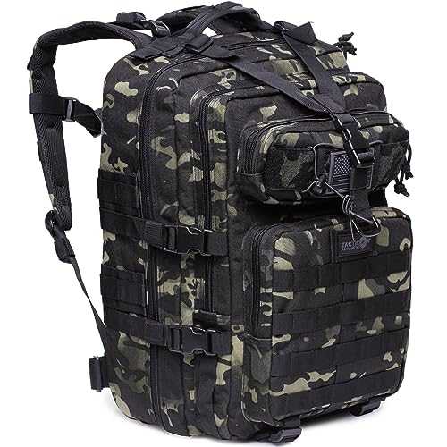 24BattlePack Tactical Backpack | 1 to 3 Day Assault Pack | Combat Veteran Owned Company |40L Bug Out Bag (Black Camo)