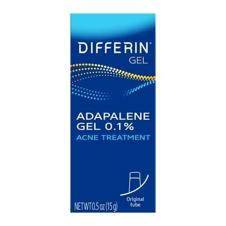 Differin Acne Treatment Gel Retinoid Treatment for Face with 0.1% Adapalene 15g Tube