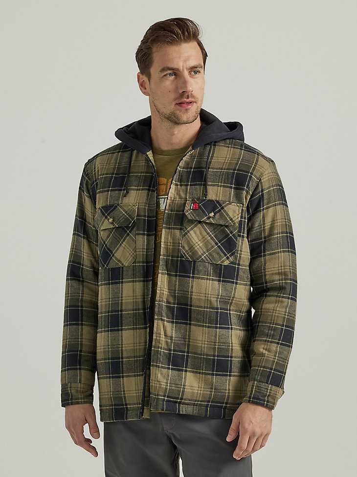 Wrangler Riggs Workwear Long Sleeve Hooded Flannel Work Jacket
