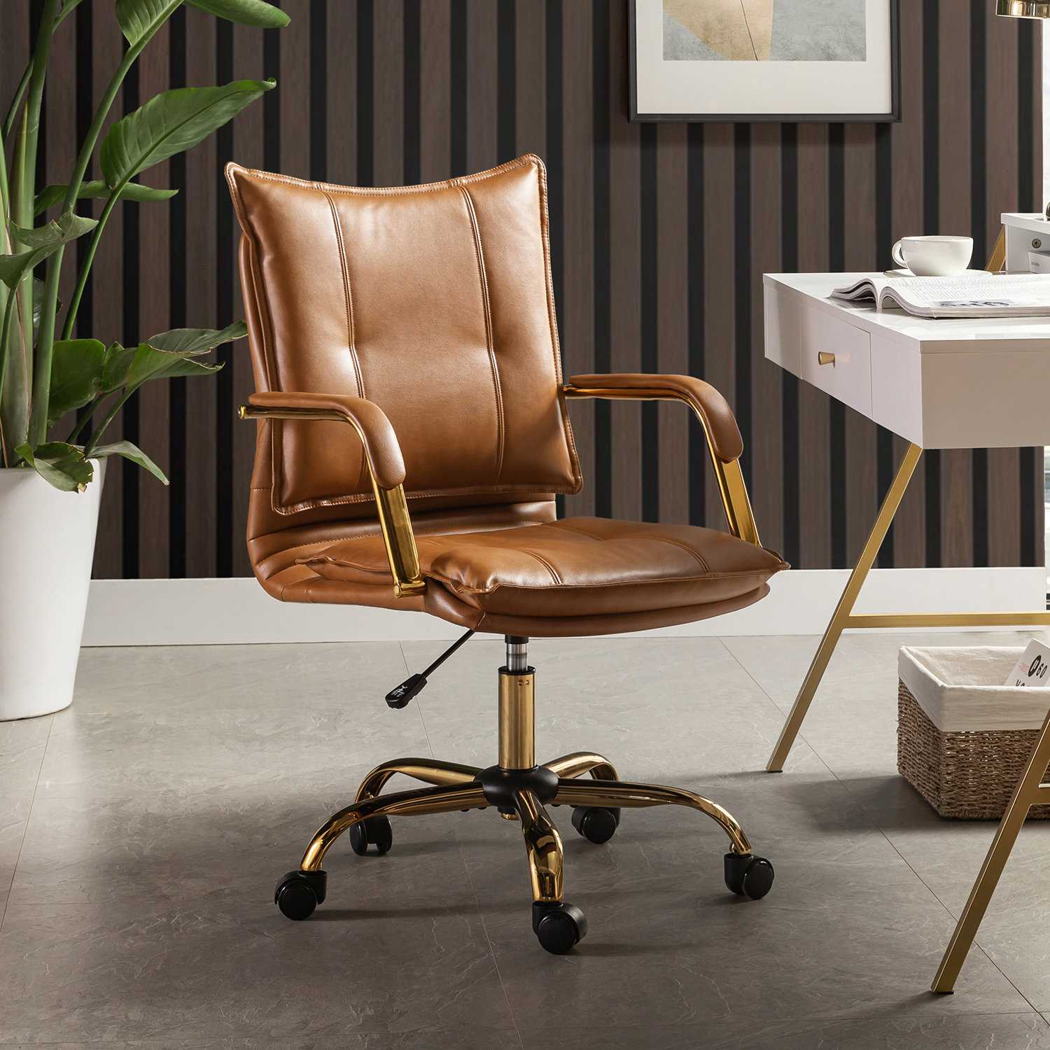 Lundgren Leather Task Chair with Padded Arms