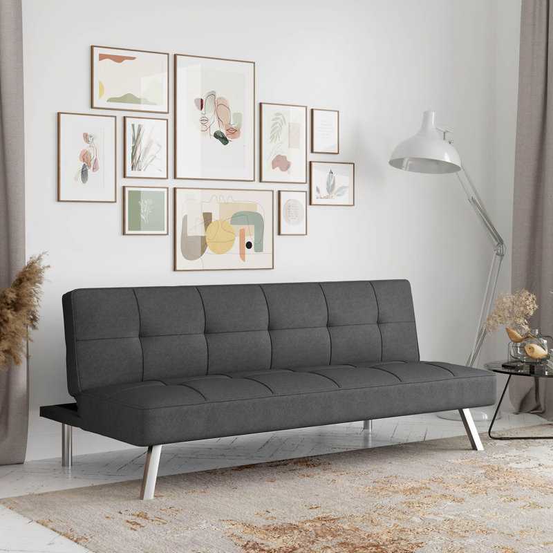 Sofa Bed, Convertible Futon Sleeper Couch Daybed with Adjustable Armrests  for Studio, Apartment, Office, Small Space