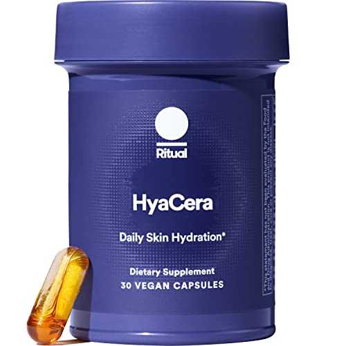 Ritual HyaCera Skin Supplement, Clinically-Studied Supplement with Hyabest and Ceratiq for Skin Support, Hyaluronic Acid, Glycolipids, Ceramides, Gluten Free, Non GMO, Vanilla Essenced, 30 Day Supply