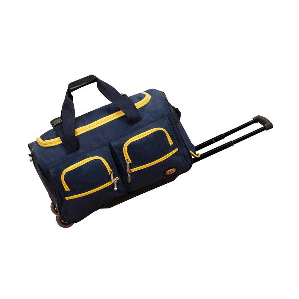 Rockland Voyage 22 in. Rolling Duffle Bag, Navy, Blue