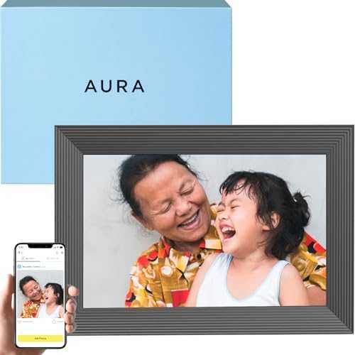 Aura Carver 10.1" WiFi Digital Picture Frame | Wirecutter's Best Digital Frame for Gifting | Send Photos from Your Phone | Quick, Easy Setup in Aura App | Free Unlimited Storage | (Gravel)