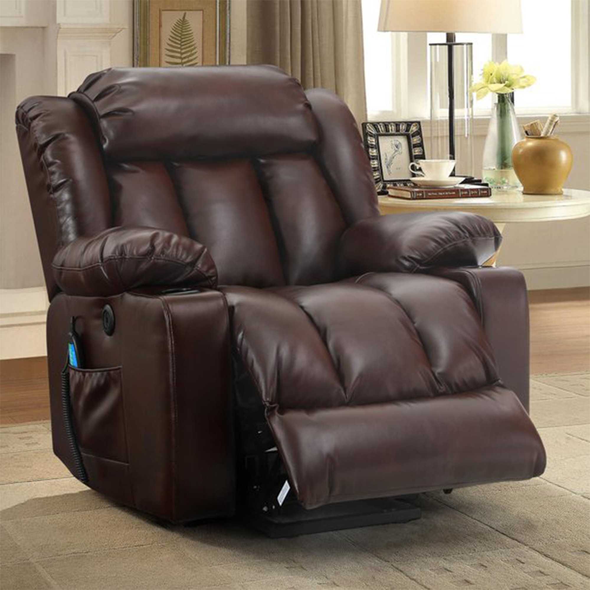 Latitude Run Large Power Lift Recliner Chair with Massage and Heat