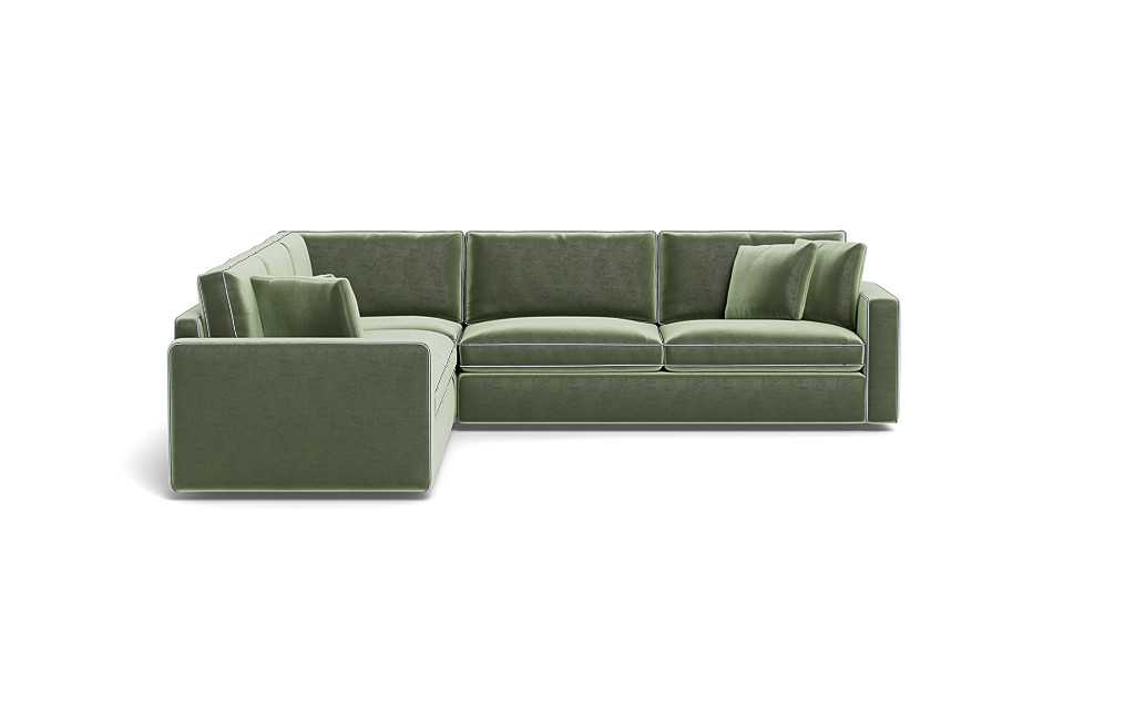 James 3-Piece 4-Seat Corner Sectional with Contrast Piping
