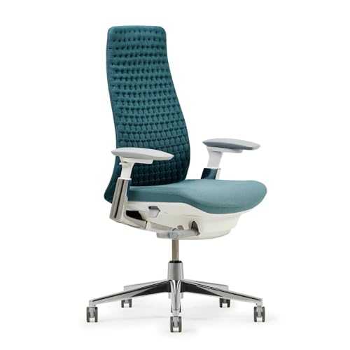 Haworth Fern Ergonomic Office Chair – Stylish and Innovative Desk Chair with Digital Knit Finish - with Lumbar Support (Lagoon)