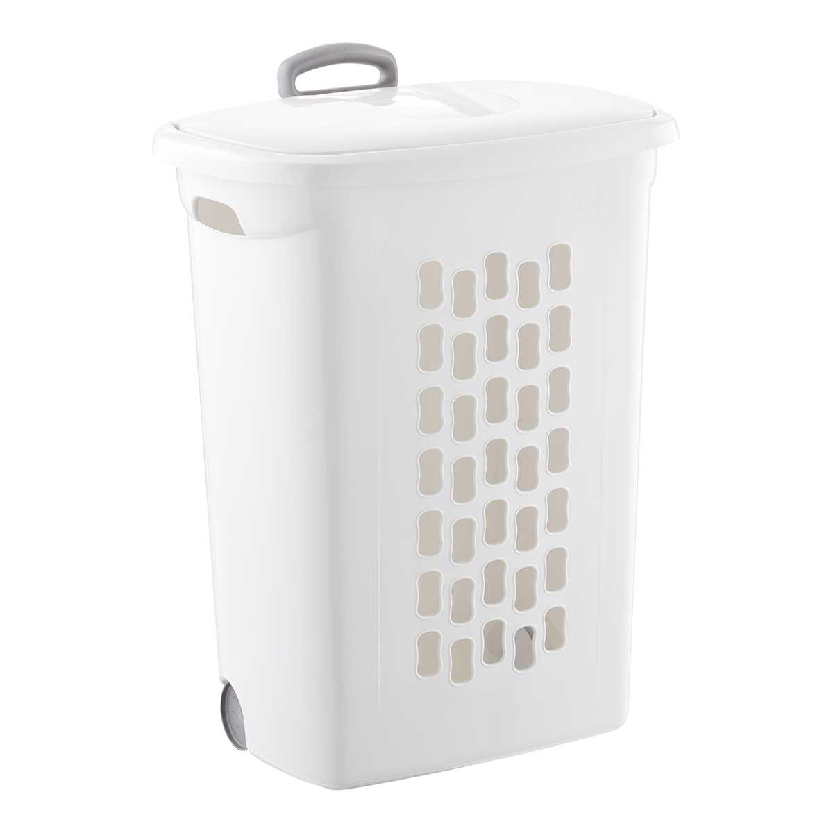 Case of 2 Hampers with Wheels White