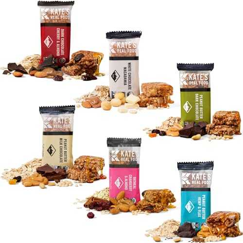 Kate’s Real Food Organic Granola Bars - Snack & Share Variety Pack (2.2 oz, Pack of 12) - Organic Energy Bars Made with Gluten Free Oats - Non GMO, Soy Free, Whole Grains, and All Natural