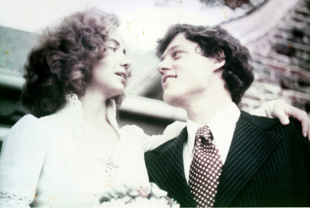Hillary Clinton and Bill Clinton on their wedding day, on Oct. 11, 1975.