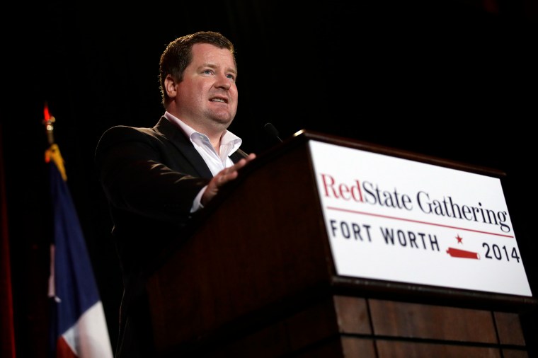 RedState Editor-in-Chief Erick Erickson makes comments to attendees at the 2014 Red State Gathering, Aug. 8, 2014, in Fort Worth, Texas.
