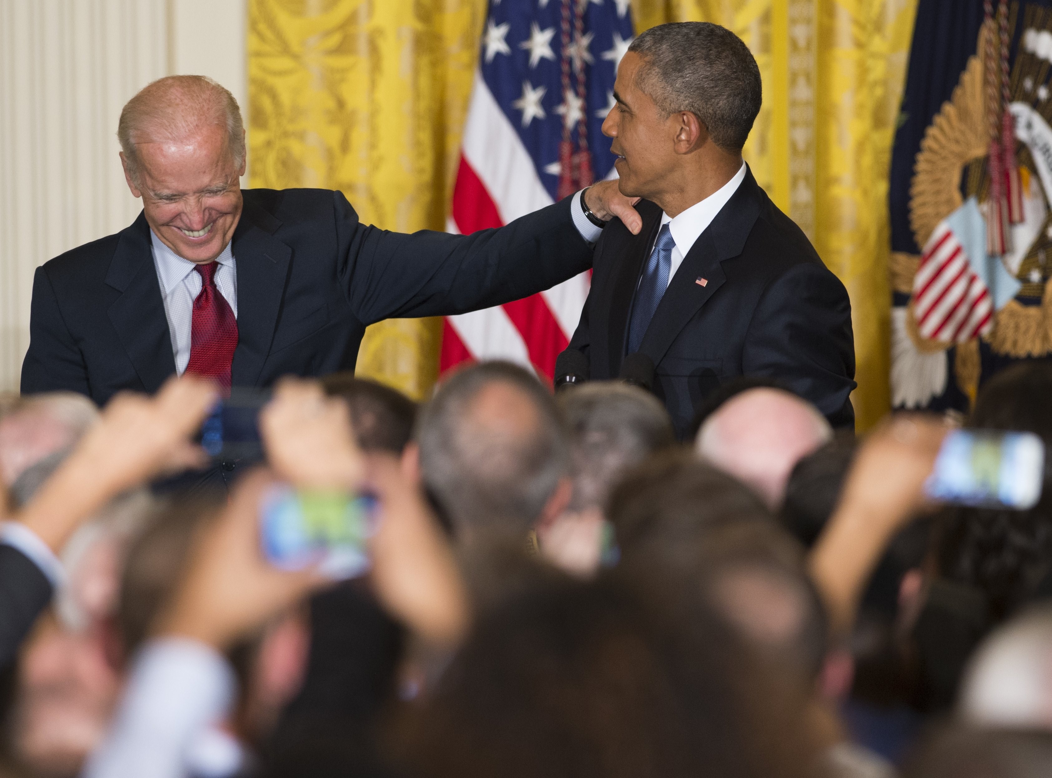 obama biden in white house with gay pride flags