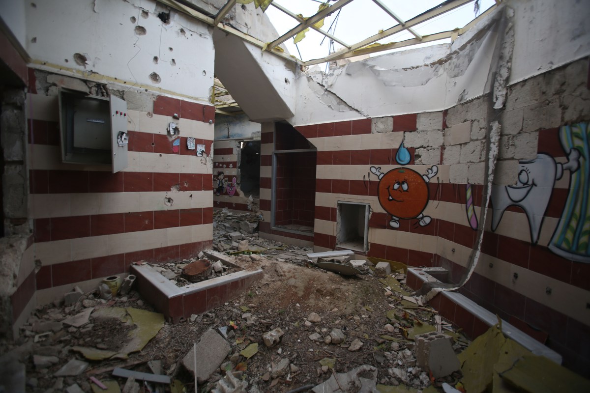 A destroyed nursery in a neighborhood east of Damascus on March 9. Mohammed BadraÃ¢Â€Â”EPA