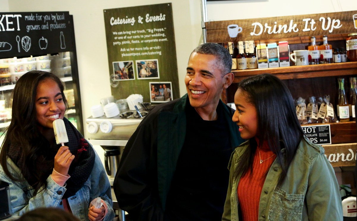 US President Barack Obama goes shopping during Small Business Saturday