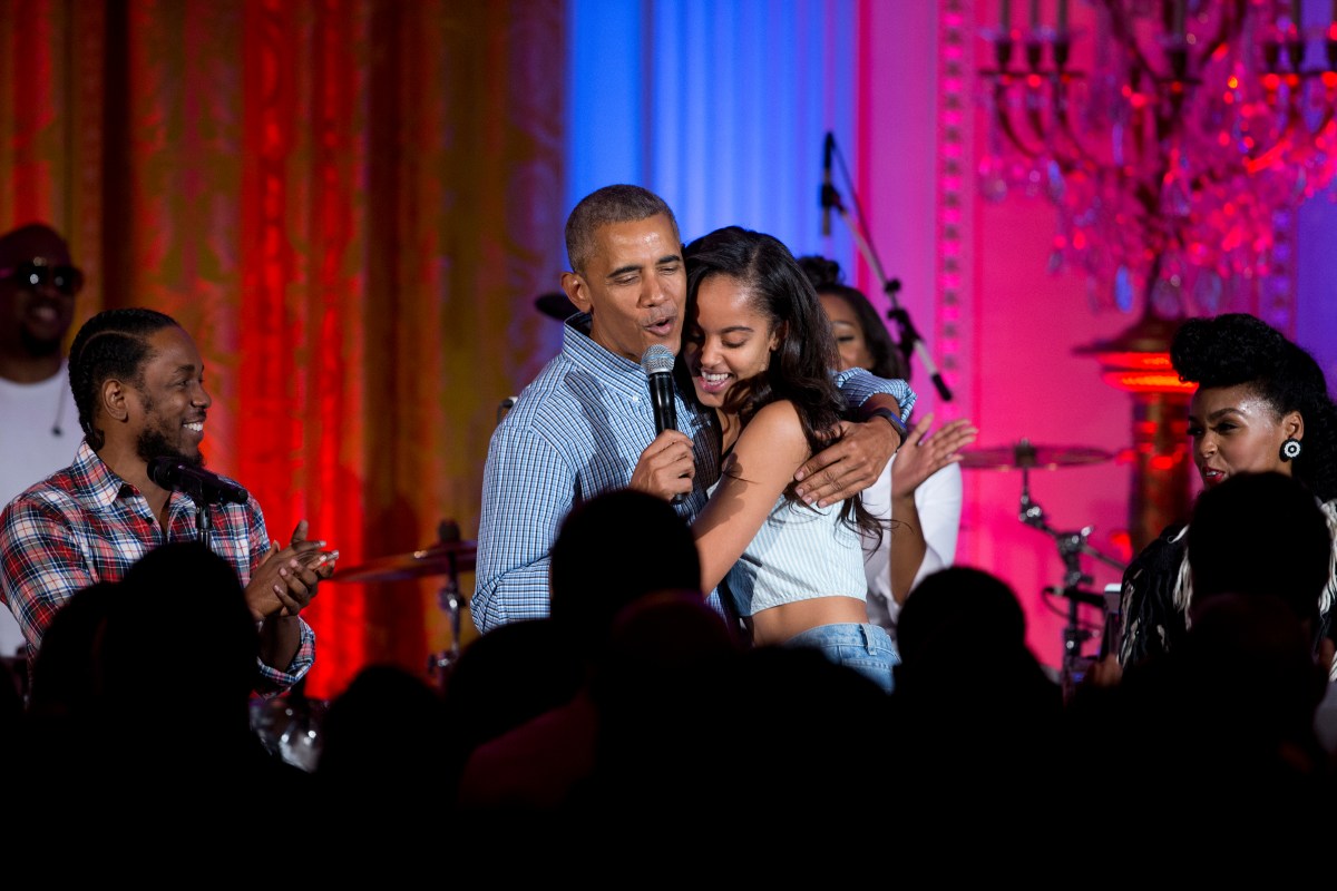 Barack Obama, Kendrick Lamar, Janelle Monae, Malia Obama