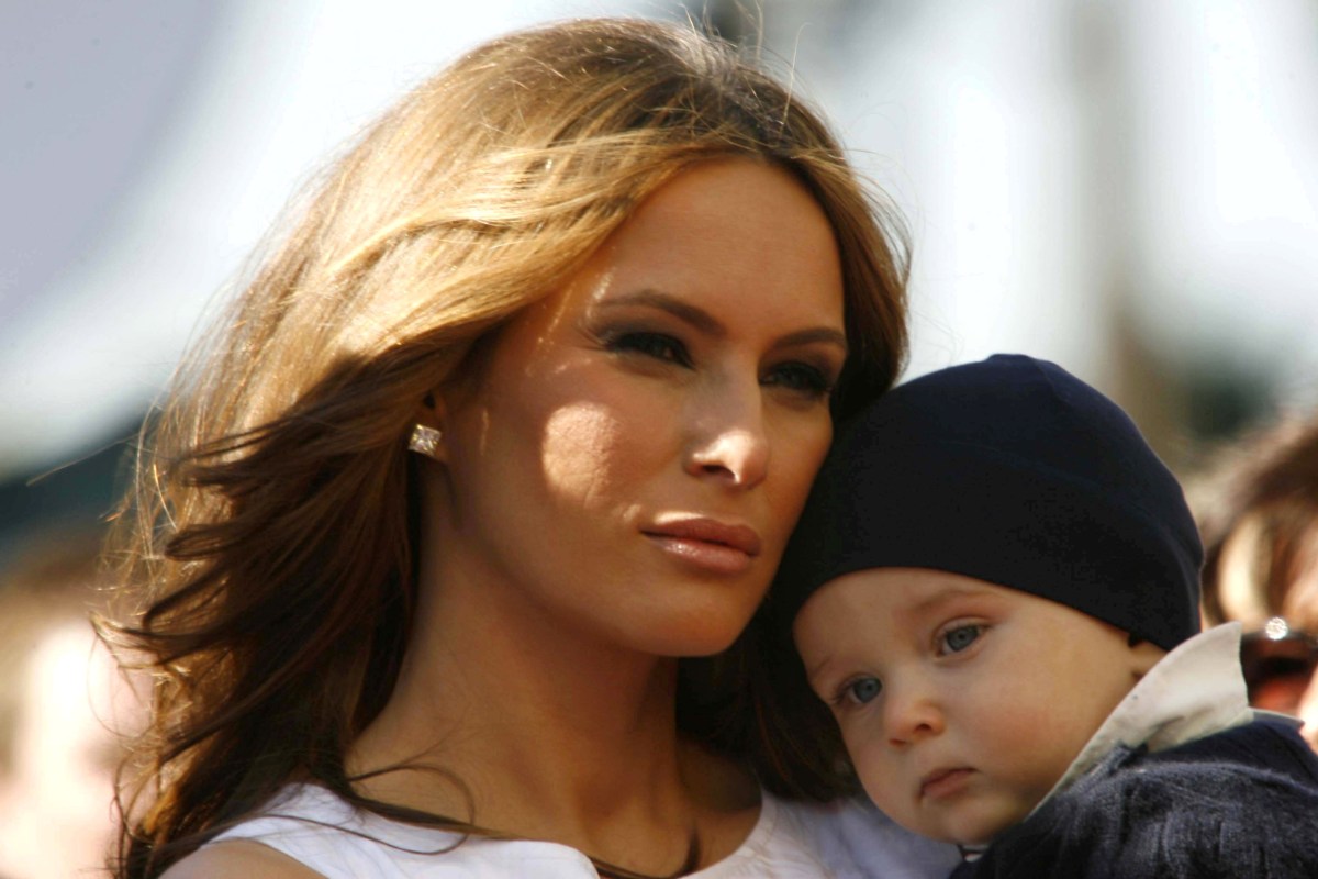 Melania Trump and son Barron Trump attend the event for Donald Trump receiving a star on the Hollywood Walk of Fame in Los Angeles, on Jan. 16, 2007.