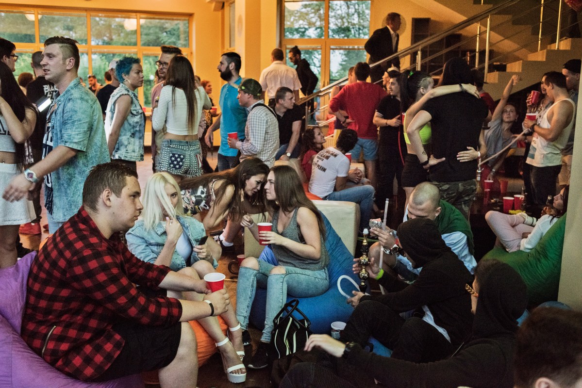 An American style going away party at a villa outside Moscow, Russia, June 2015.