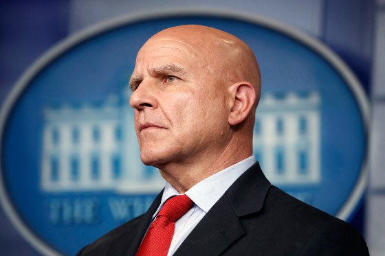 National security adviser H.R. McMaster listens during the daily press briefing at the White House, July 31, 2017, in Washington.