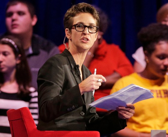 Rachel Maddow speaks during a Democratic presidential candidate forum at Winthrop University in Rock Hill, S.C, on Nov 6, 2015.