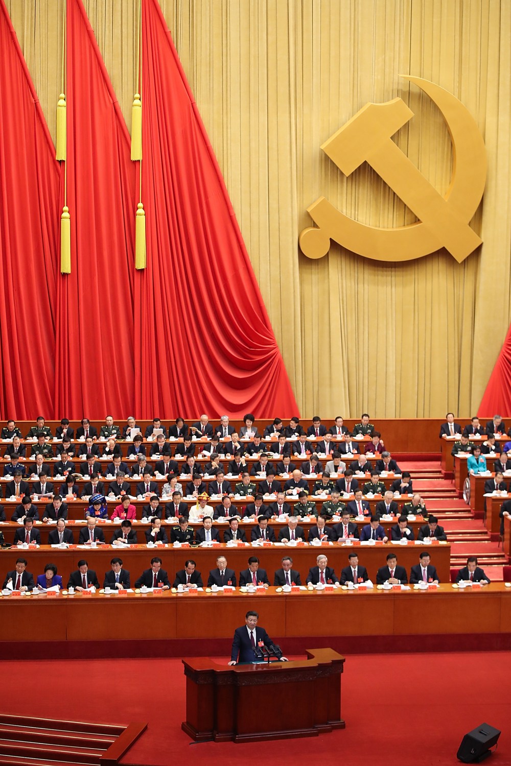 Chinese President Xi Jinping delivers a speech during the opening session of the 19th Communist Party Congress in Beijing on Oct. 18, 2017.