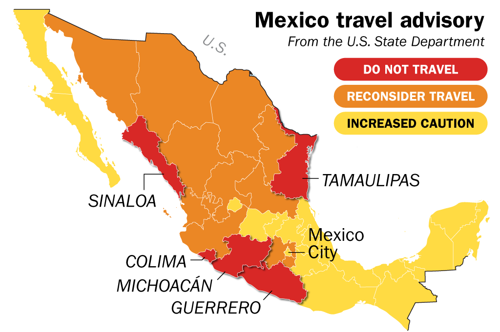 Mexico Travel Warning Map Shows State Department Advisories Time Com