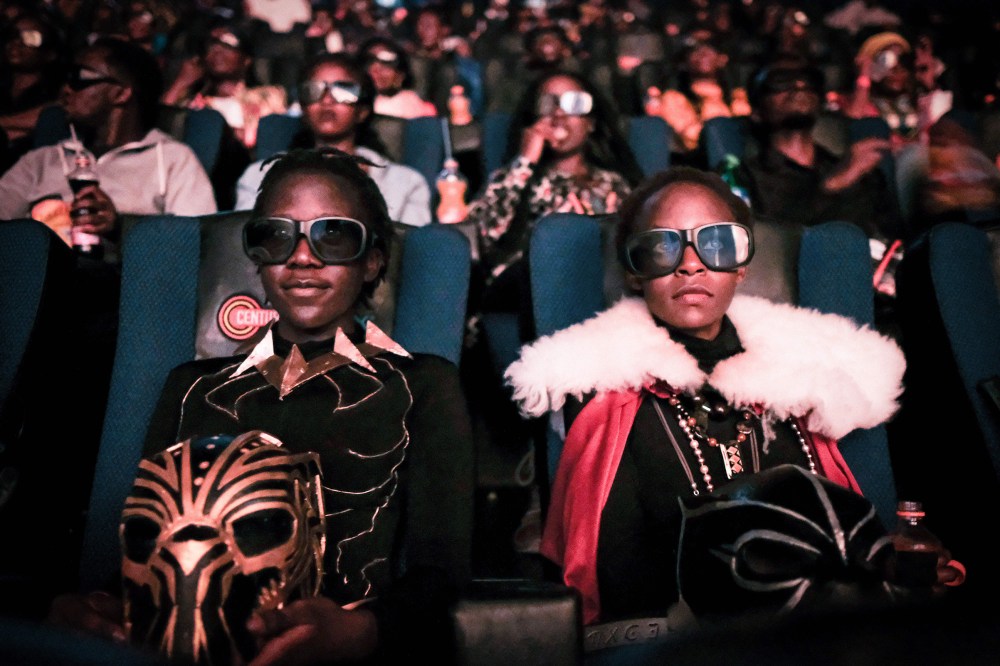 Fans watch black panther