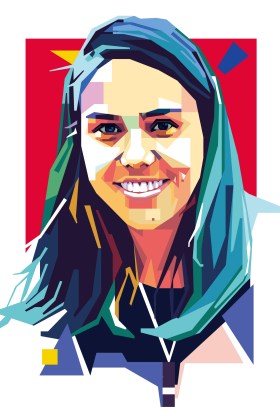 An illustration of Amelia Telford a Climate campaigner from Australia