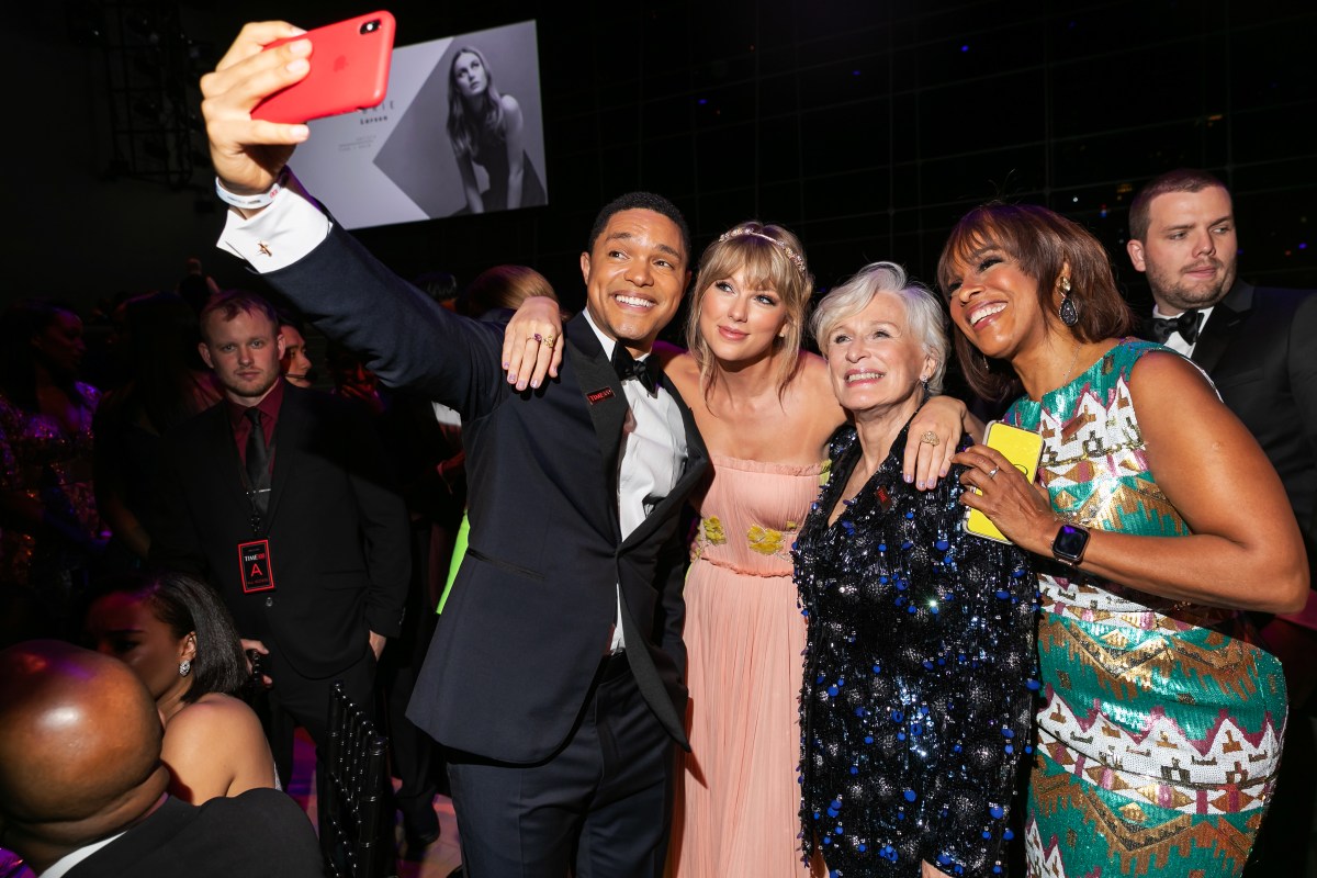 Trevor Noah, Taylor Swift, Glenn Close and Gayle King at the Time 100 Gala at Jazz at Lincoln Center in New York City on April 23, 2019.
