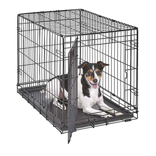 MidWest Homes for Pets Newly Enhanced Single Door iCrate Dog Crate, Includes Leak-Proof Pan, Floor Protecting Feet , Divider Pane l & New Patented Features