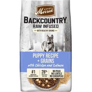 Merrick Backcountry Raw Infused Puppy Recipe + Grains with Chicken & Salmon Freeze-Dried Dry Dog Food, 10-lb bag
