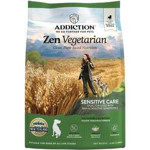 Addiction Zen Vegetarian Plant Based Skin & Coat Health Dry Dog Food, 4-lb bag